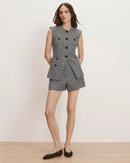Veronica Beard Jazmin Tweed Short - Navy/Dove White
