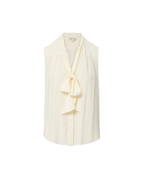 Veronica Beard Magnolia Tie-Neck Blouse - Dove White