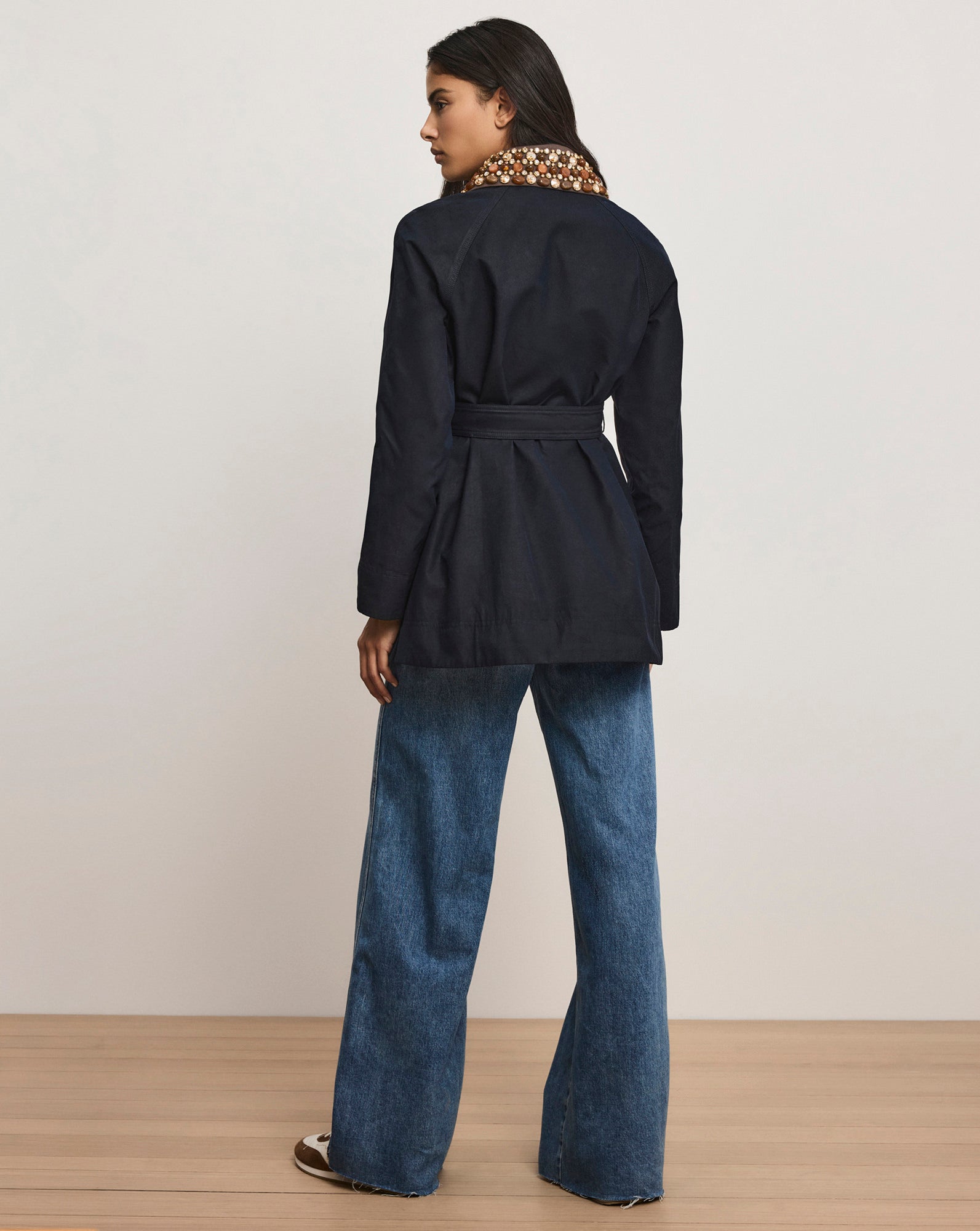 Langham Belted Dickey Coat in Navy | Veronica Beard