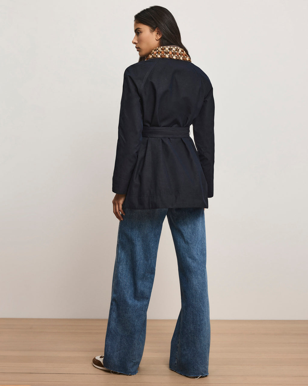 Veronica Beard Langham Belted Dickey Coat - Navy