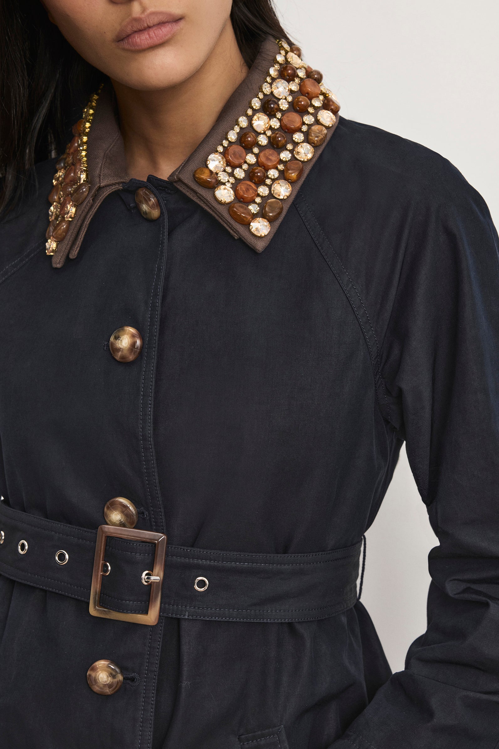 Langham Belted Dickey Coat in Navy | Veronica Beard