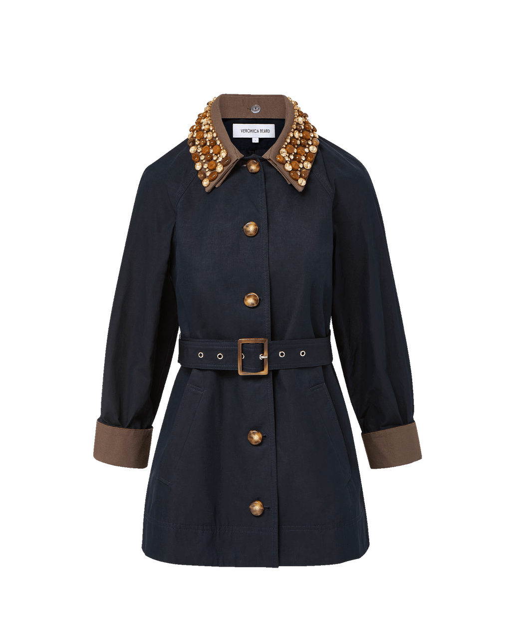 Veronica Beard Langham Belted Dickey Coat Navy