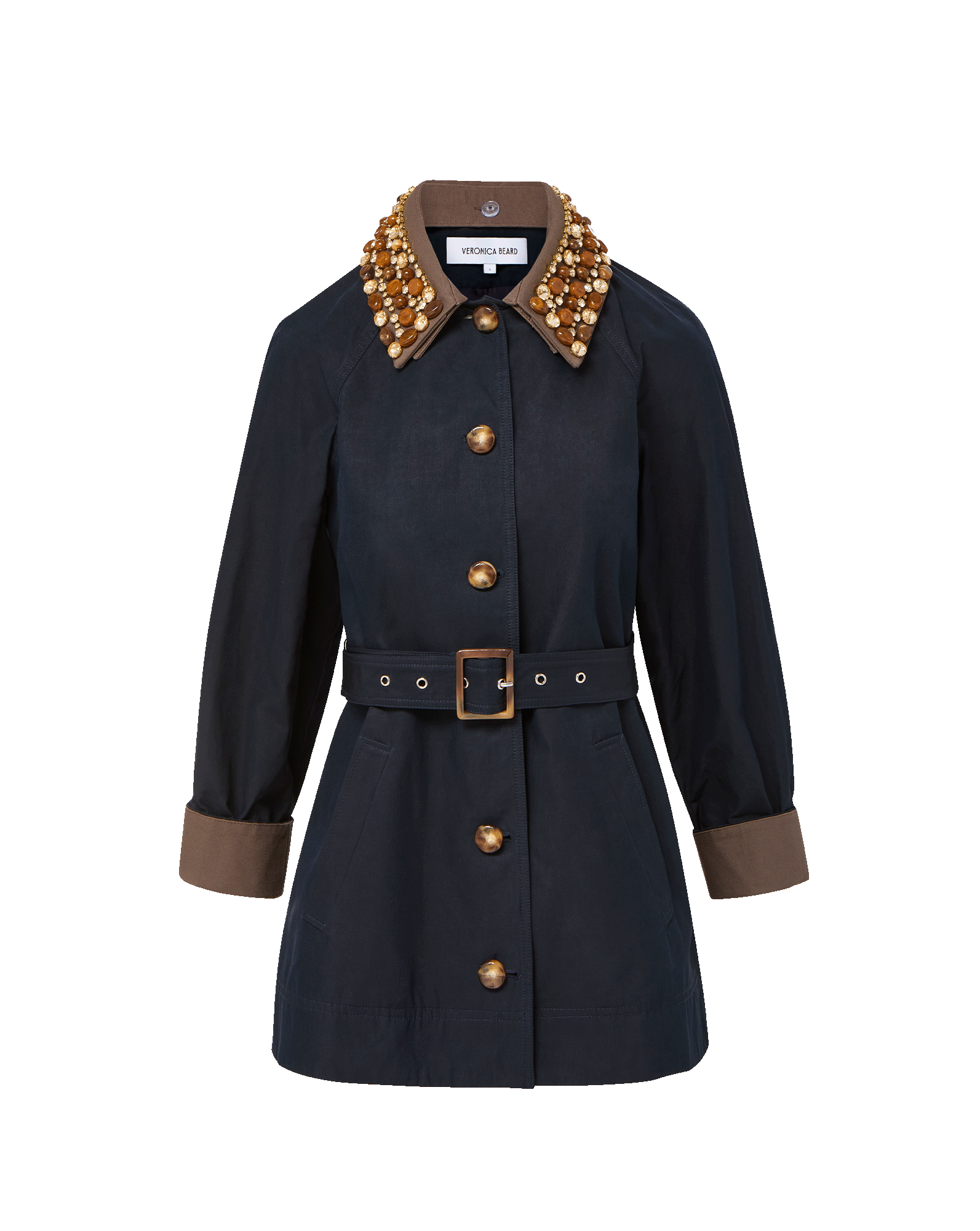Veronica Beard Langham Belted Dickey Coat Navy