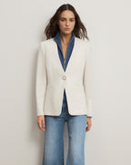 Veronica Beard Rossi Convertible Dickey Jacket - Dove White