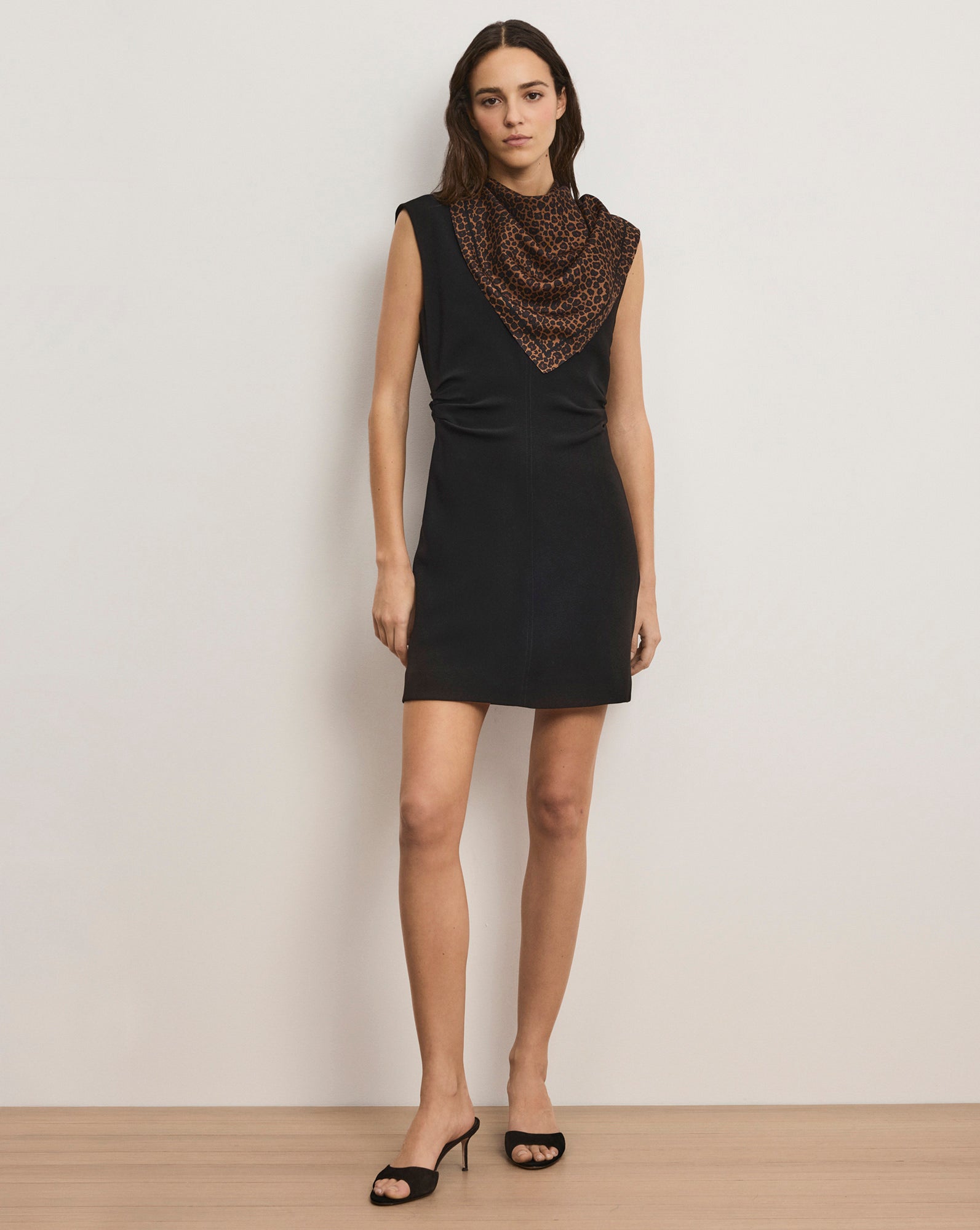 Imara Crepe Mini Dress in Black | Veronica Beard