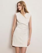 Veronica Beard Imara Crepe Mini Dress - Dove White