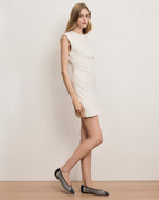 Veronica Beard Imara Crepe Mini Dress - Dove White