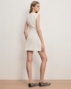 Veronica Beard Imara Crepe Mini Dress - Dove White