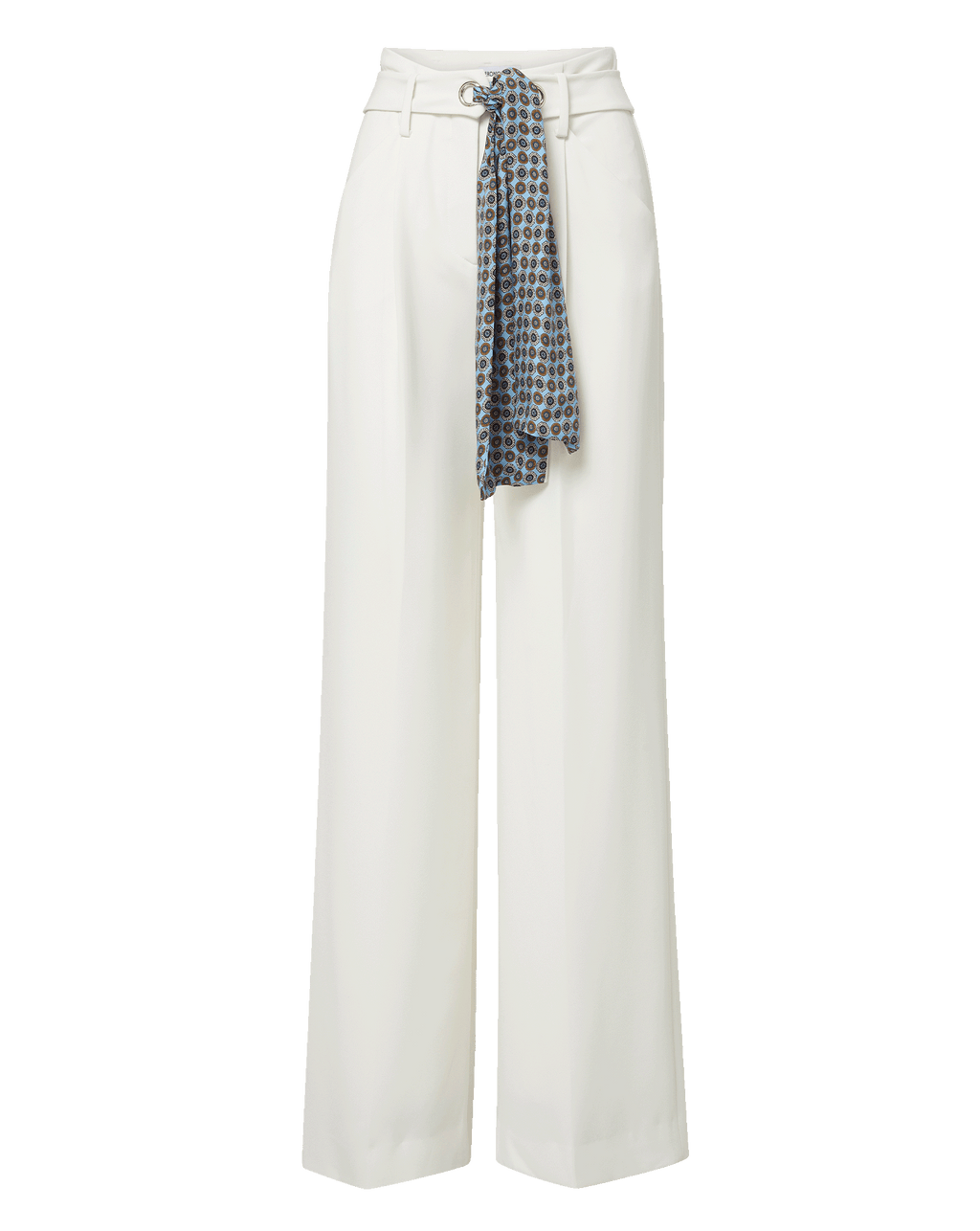 Veronica Beard Tai Belted Wide-Leg Pant - Dove White