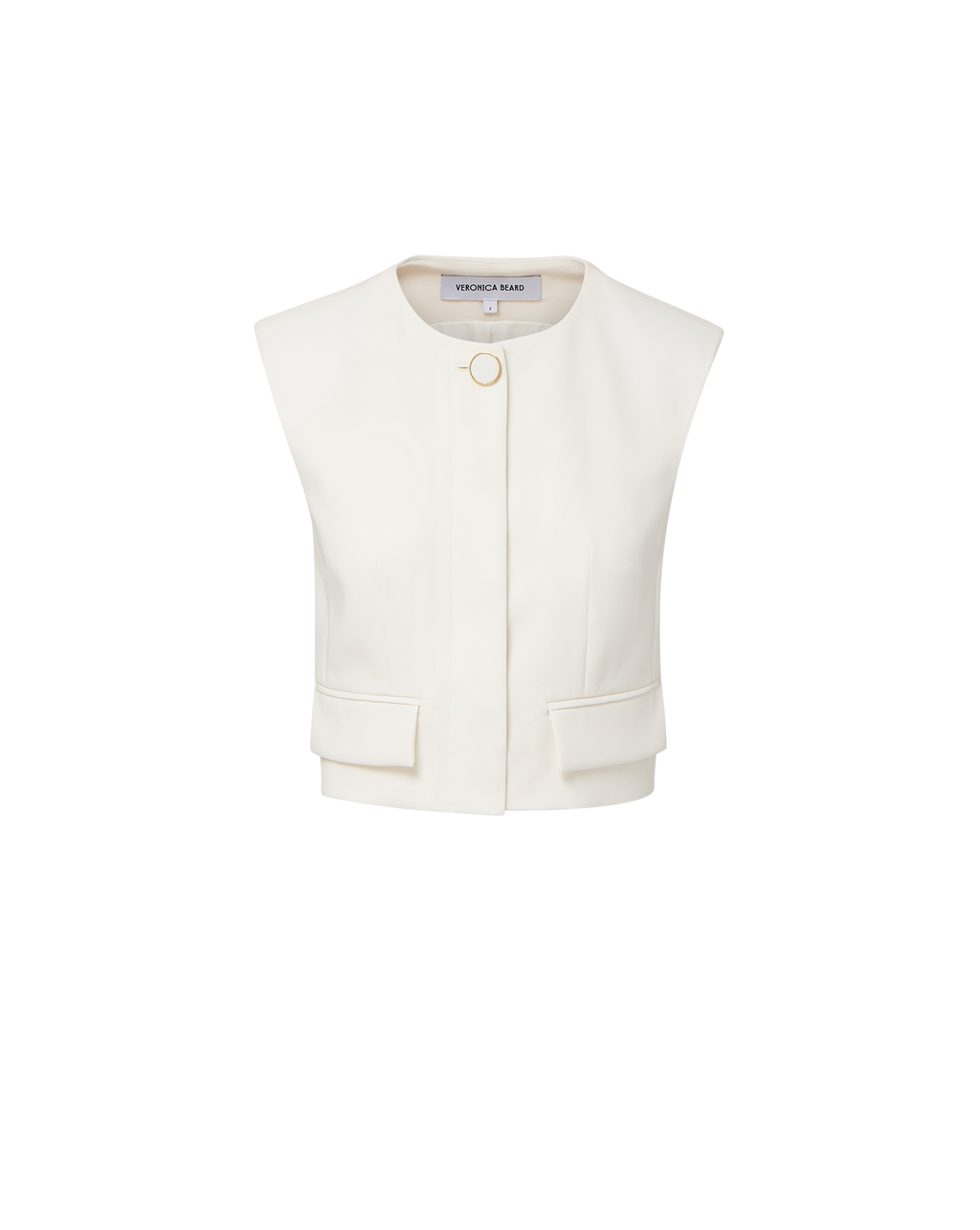 Veronica Beard Cliffwood Cropped Vest - Dove White