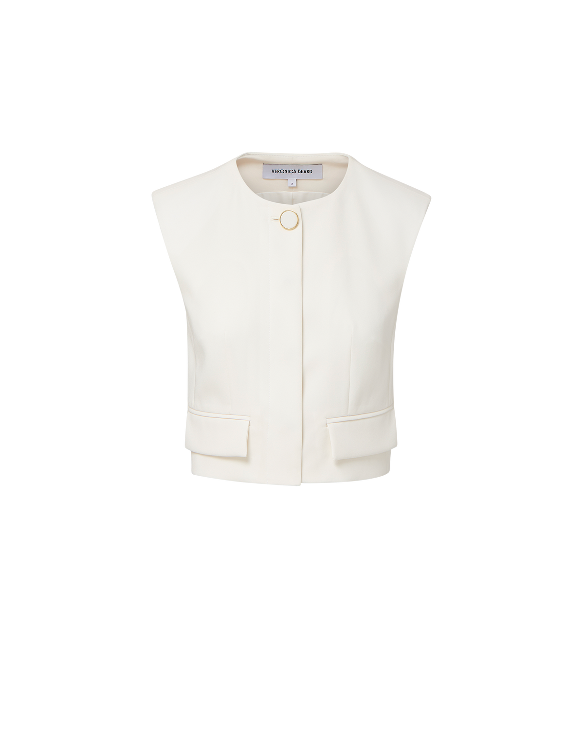 Cliffwood Cropped Vest in Dove White | Veronica Beard