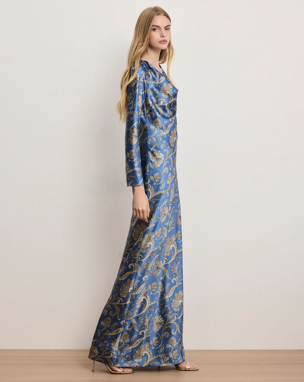 Ember Silk-Blend Maxi Dress in Blue Coast Multi Paisley | Veronica Beard