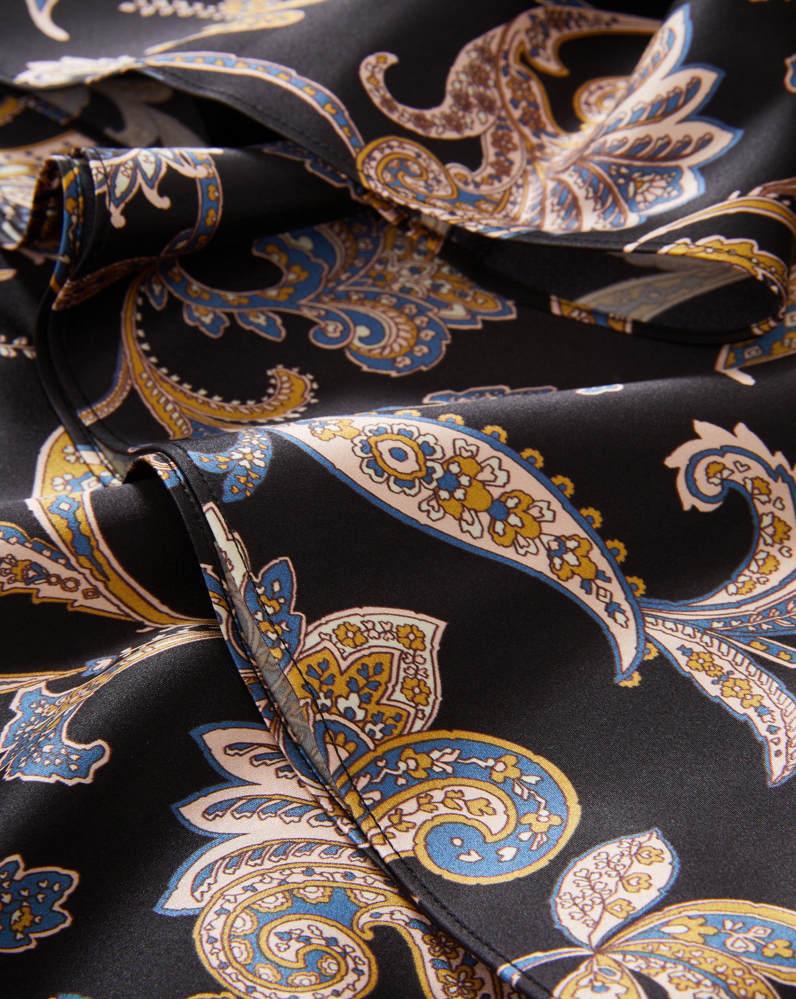 Clover Paisley Midi Skirt in Black Multi | Veronica Beard