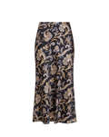 Veronica Beard Clover Paisley Midi Skirt - Black Multi
