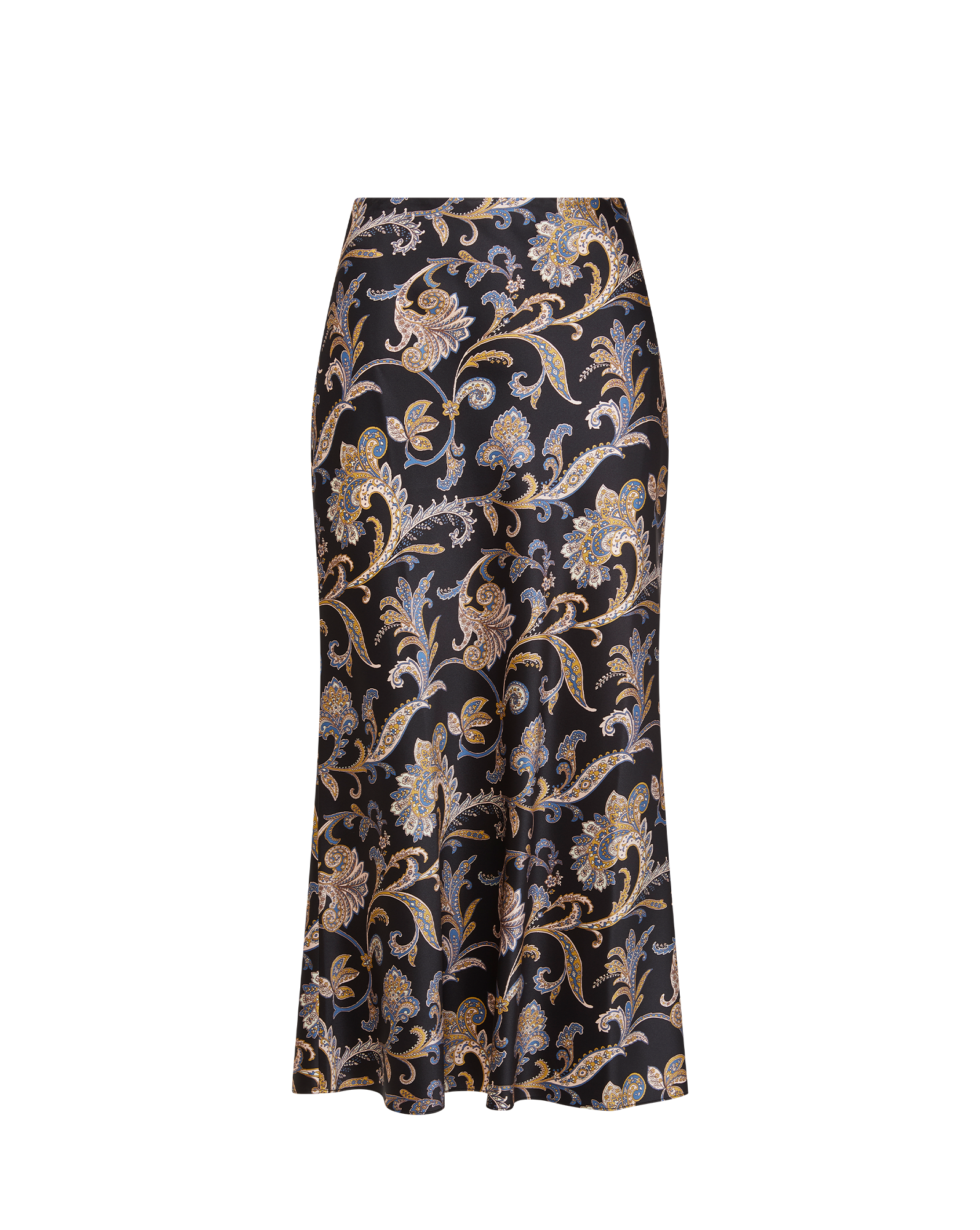 Veronica Beard Clover Paisley Midi Skirt - Black Multi