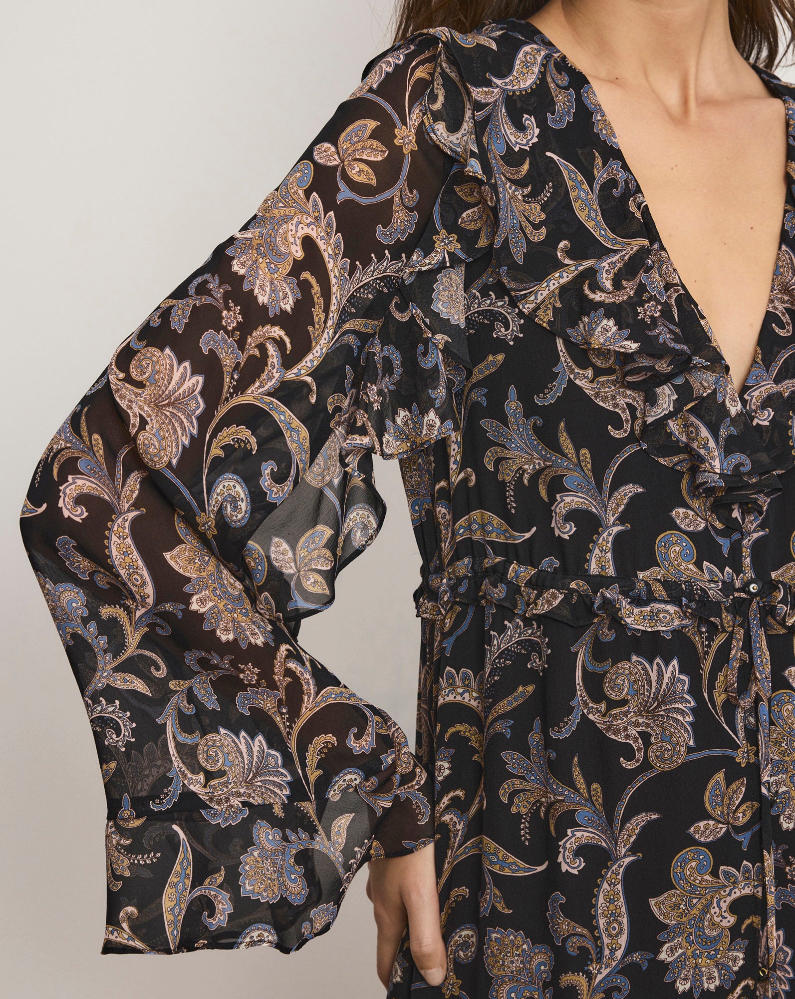 Veronica Beard Akara Silk Maxi Dress | Black Multi | Size 00 Veronica Beard Akara Silk Maxi Dress | Black Multi | Size 00