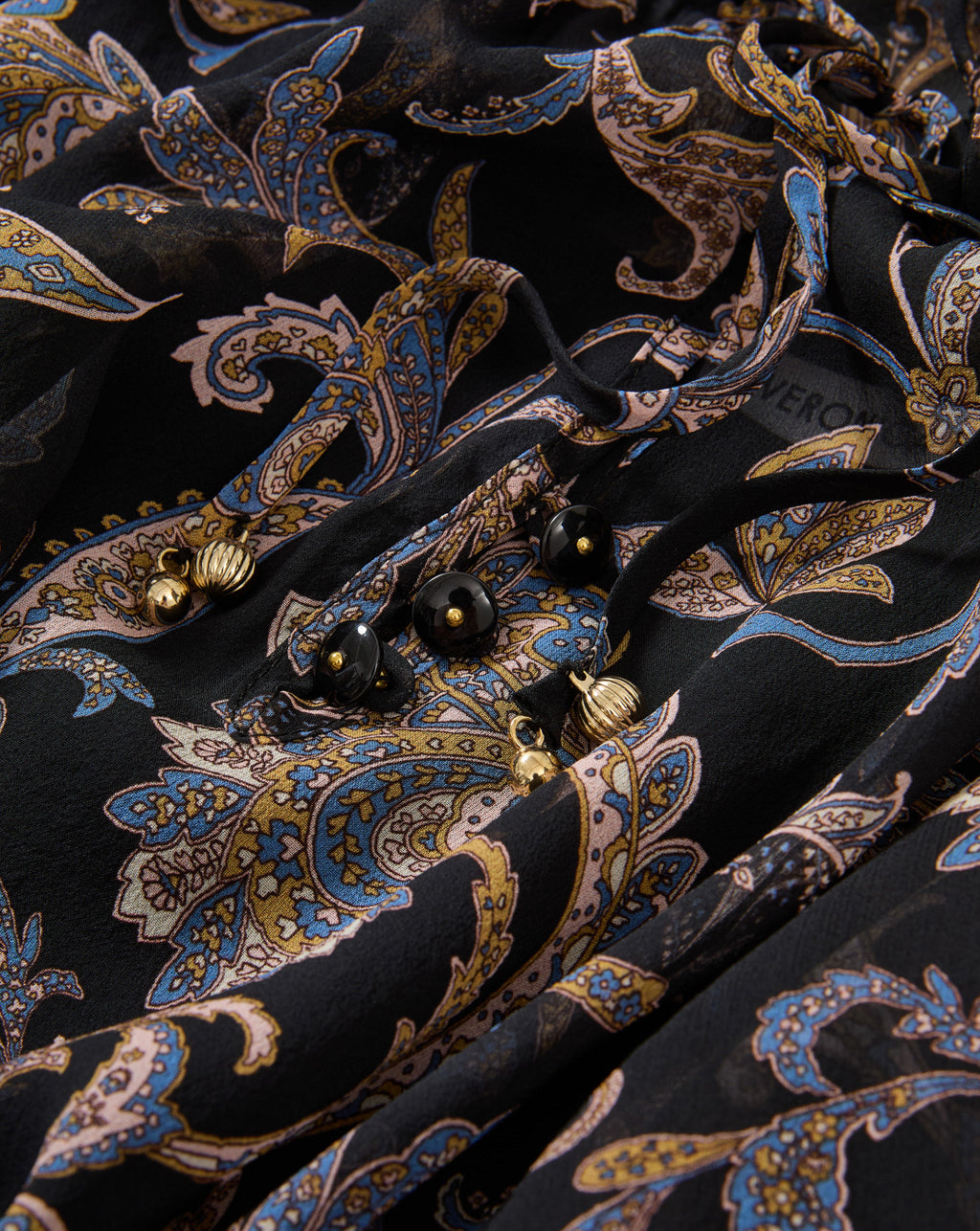 Veronica Beard Hickory Paisley Blouse - Black Multi