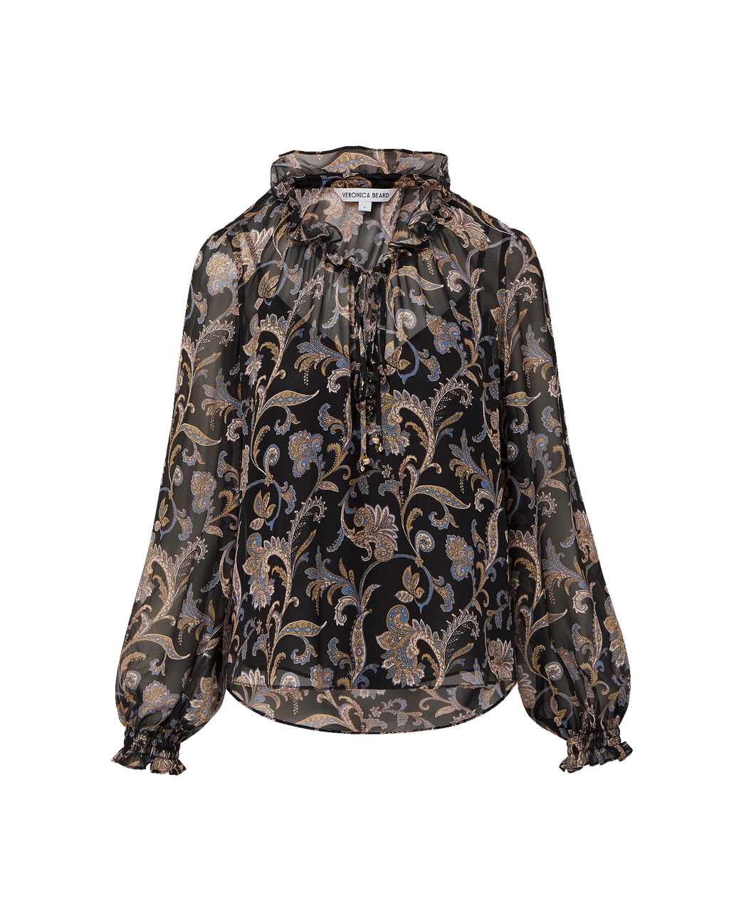 Veronica Beard Hickory Paisley Blouse - Black Multi