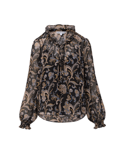 Veronica Beard Hickory Paisley Blouse - Black Multi