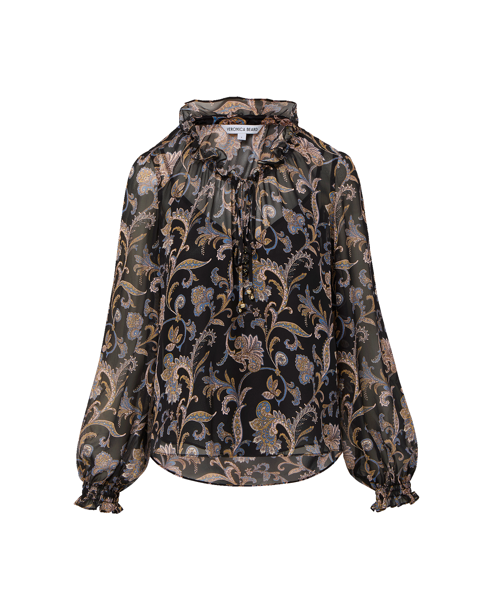 Veronica Beard Hickory Paisley Blouse - Black Multi