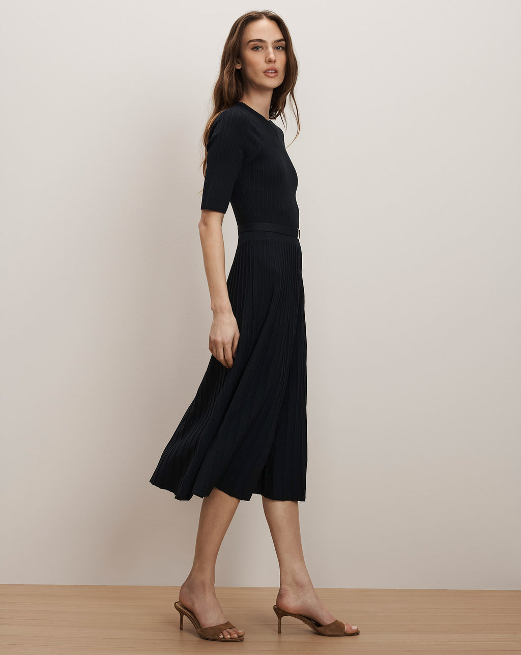 Veronica Beard Elthea Belted Midi Dress - Navy