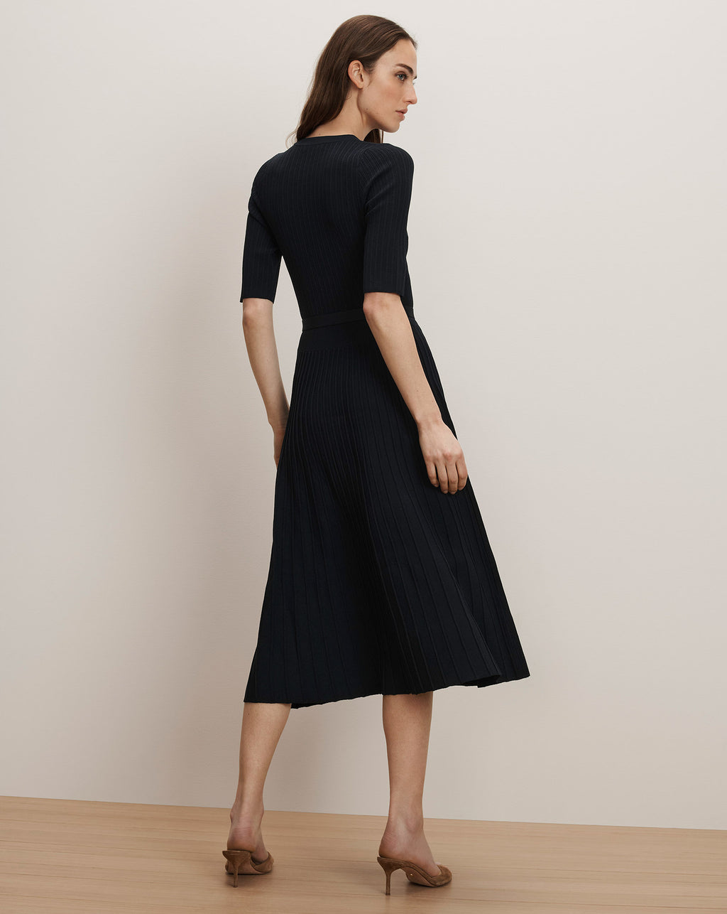 Veronica Beard Elthea Belted Midi Dress - Navy