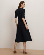 Veronica Beard Elthea Belted Midi Dress - Navy