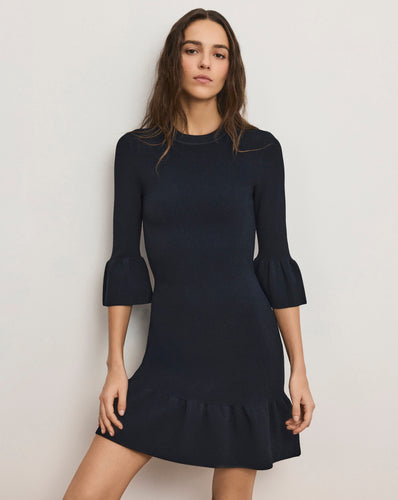 Veronica Beard Portia Knit Mini Dress - Navy