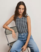 Veronica Beard Jerrel Knit Tank Top - Blue Jay Multi
