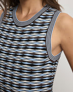 Veronica Beard Jerrel Knit Tank Top - Blue Jay Multi