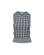 Veronica Beard Jerrel Knit Tank Top Blue Jay Multi