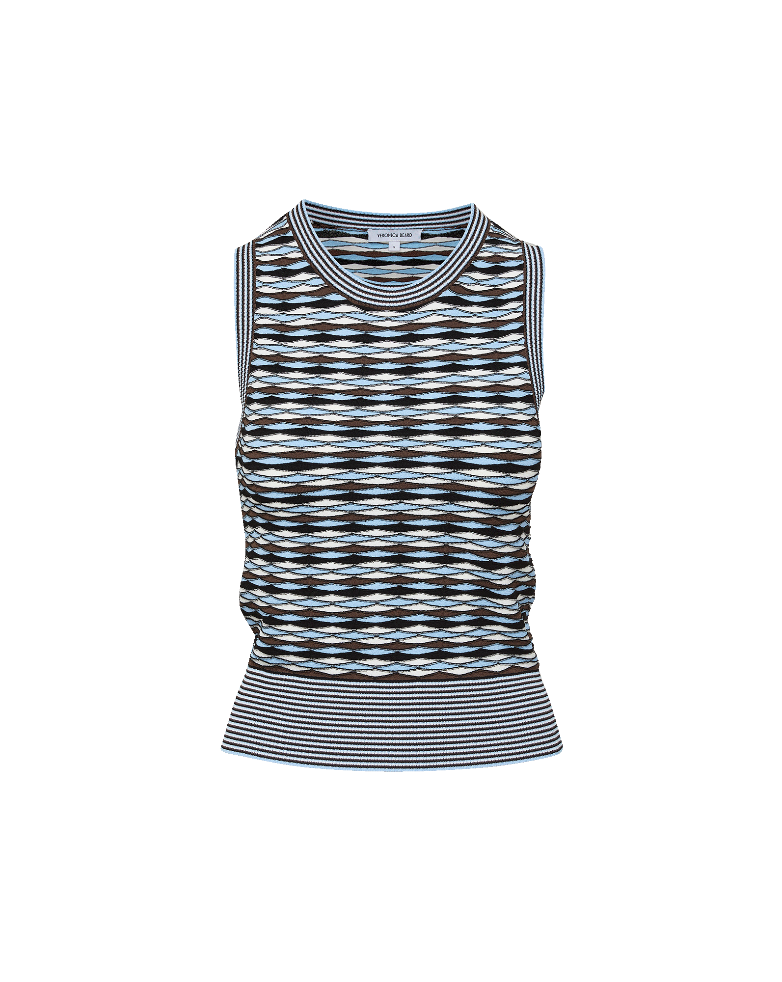 Veronica Beard Jerrel Knit Tank Top Blue Jay Multi