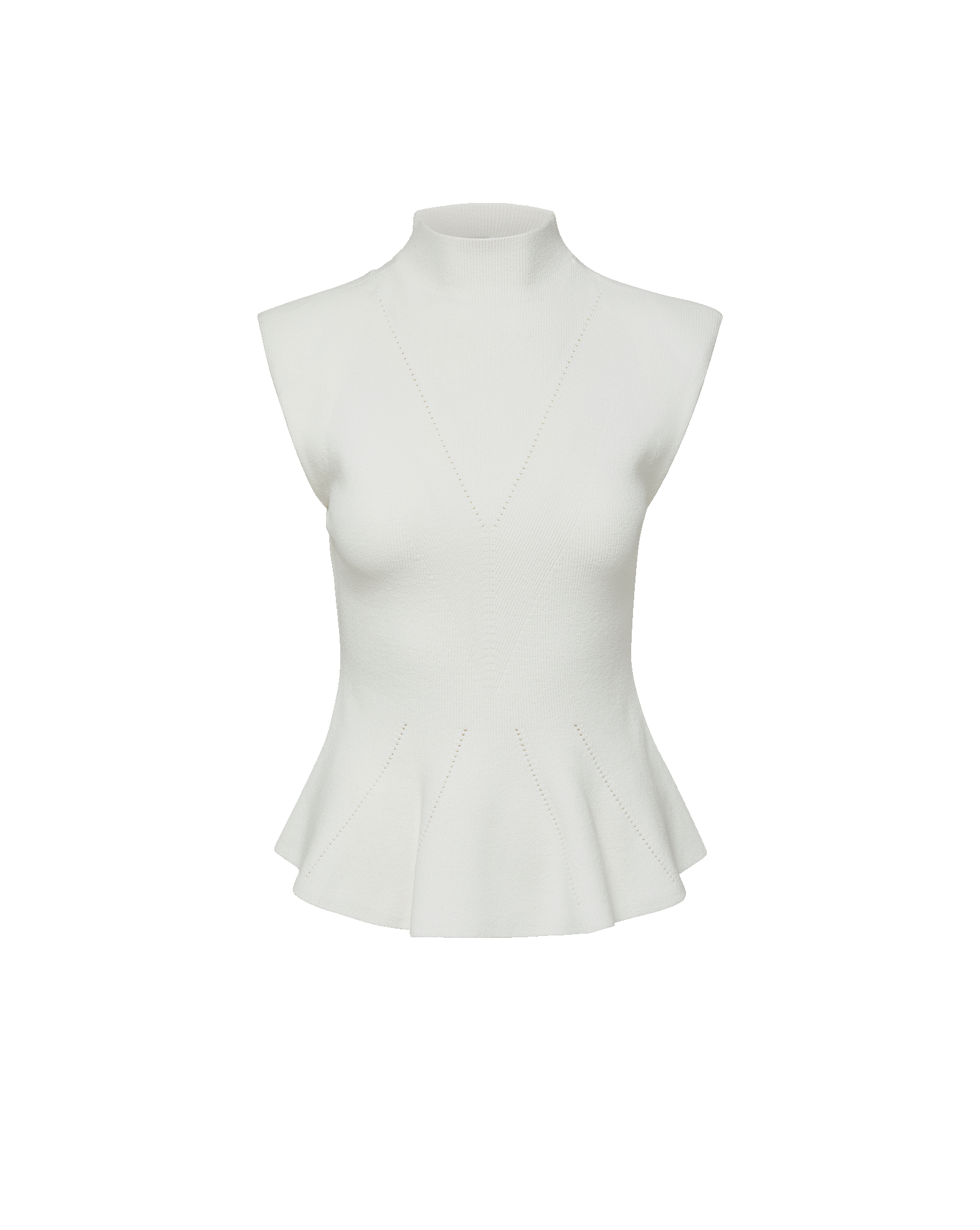 Seraphine Knit Peplum Top in Off White | Veronica Beard