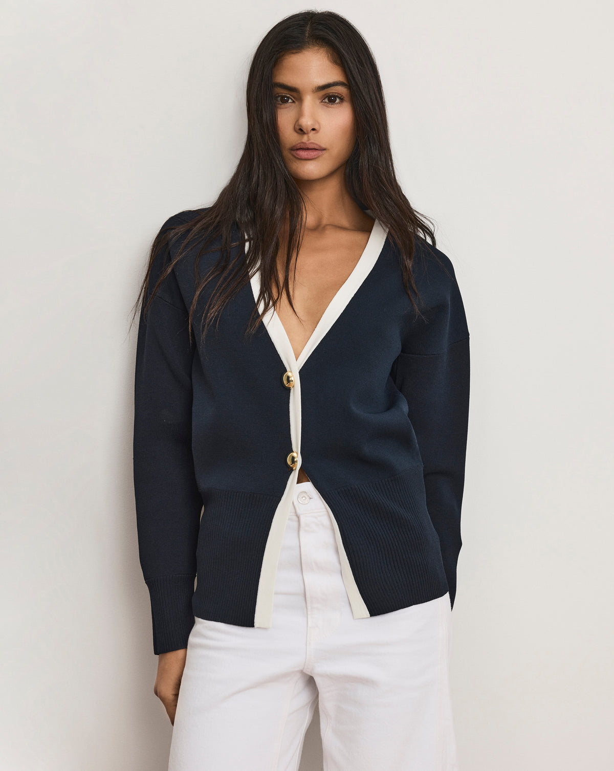 navy blue cardigan for dress Cillian V-Neck Boyfriend in currencyCountry:AE and long sleeves M/L Nobody's Child - Victoria