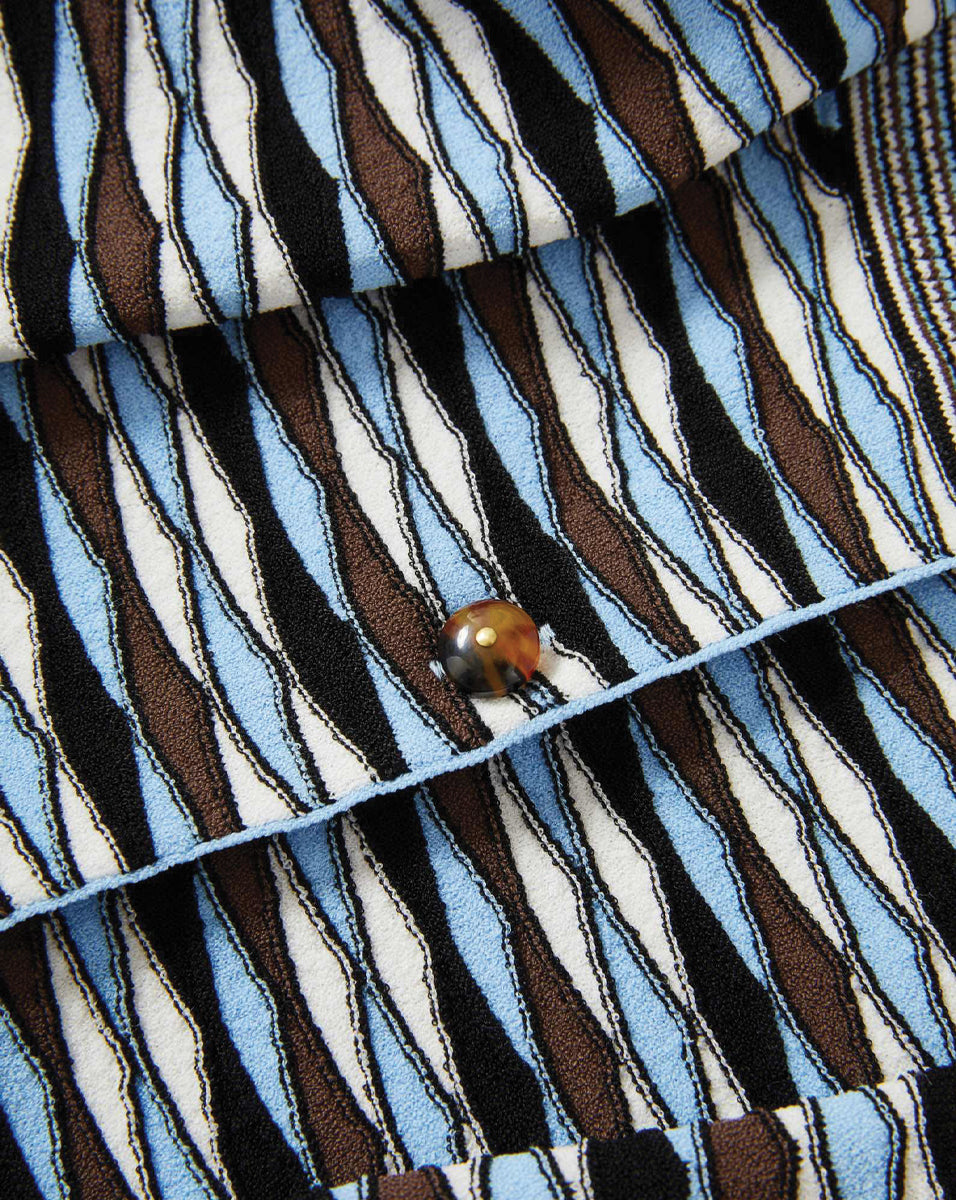 Cambria Knit Cardigan in Blue Diamond Jacquard Jay Multi