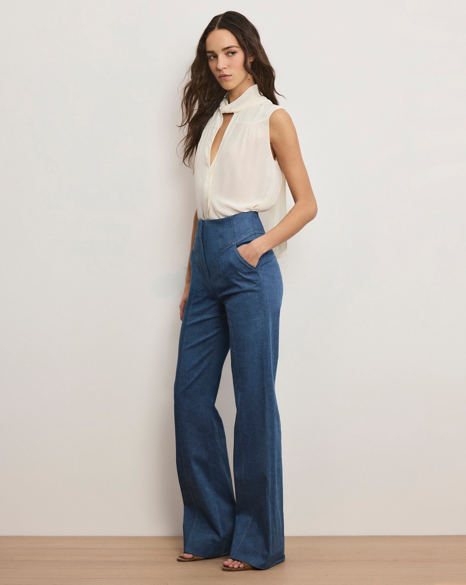 Frenkle Denim Pant in Cosmo Blue | Veronica Beard