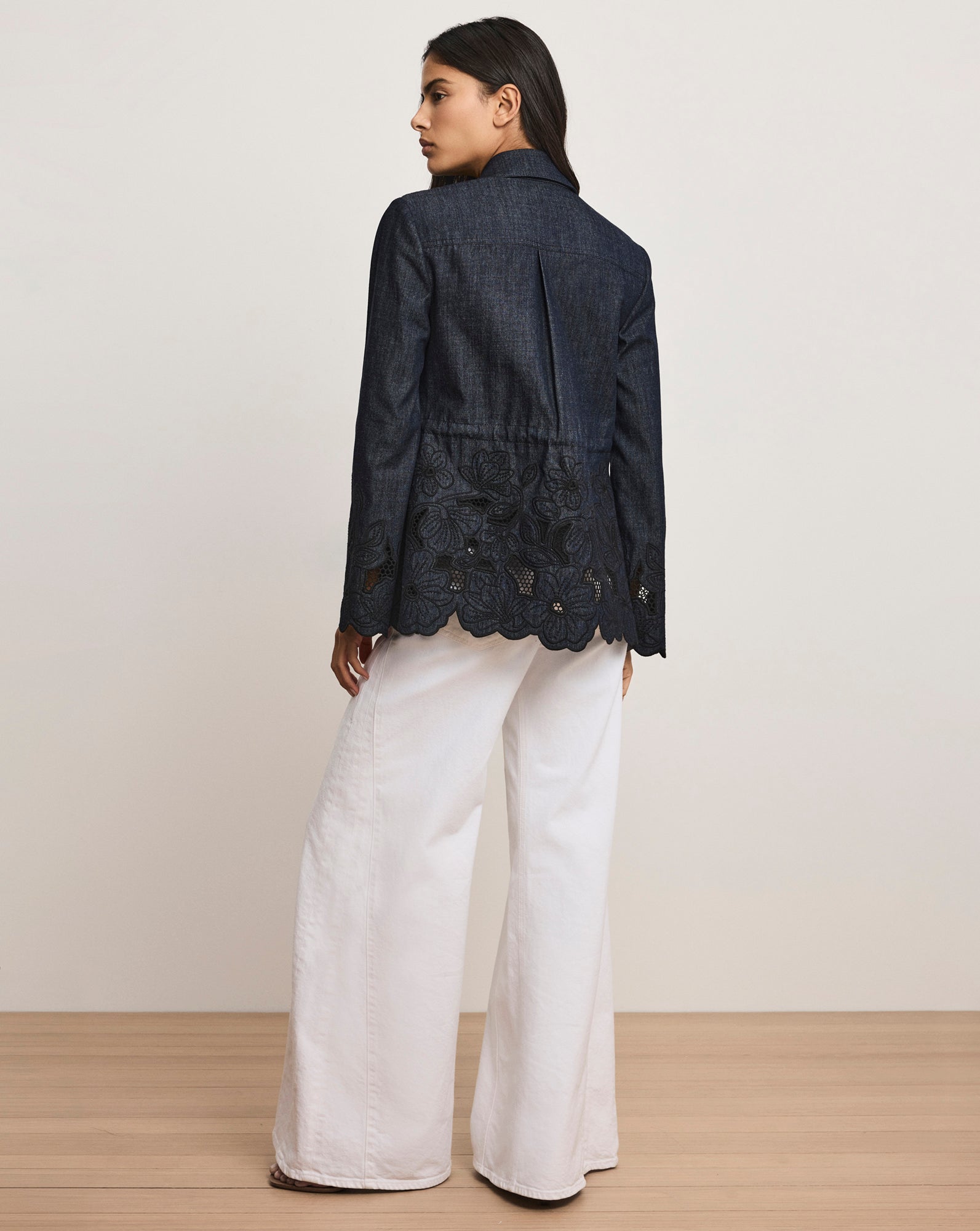 Veronica Beard Kiki Eyelet Jacket | Indigo Rinse