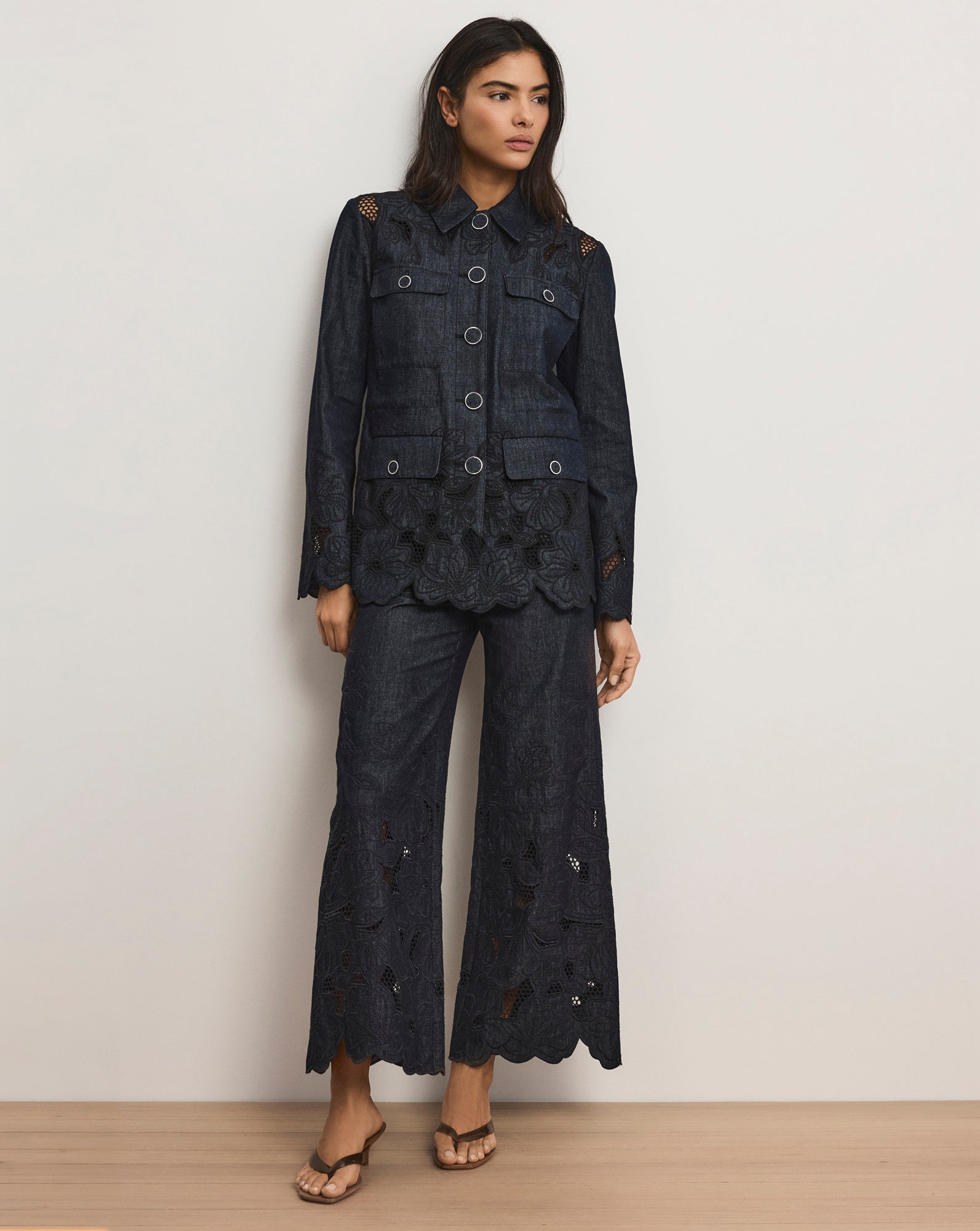 slim fit dress slacks Cropped Jacket in Indigo M/L main image 0