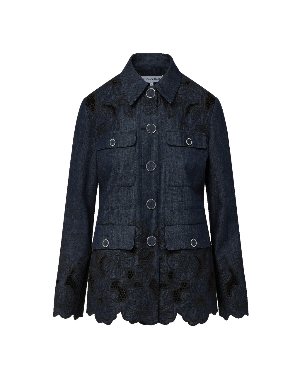 Veronica Beard Kiki Eyelet Jacket - Indigo Rinse