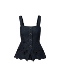 Veronica Beard Mirielle Eyelet Tank Top - Indigo Rinse