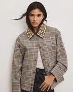 Veronica Beard Kasper Plaid Chore Jacket - Malt Multi