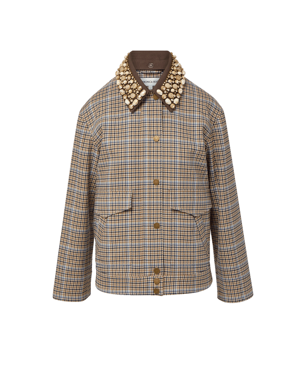 Veronica Beard Kasper Plaid Chore Jacket Malt Multi