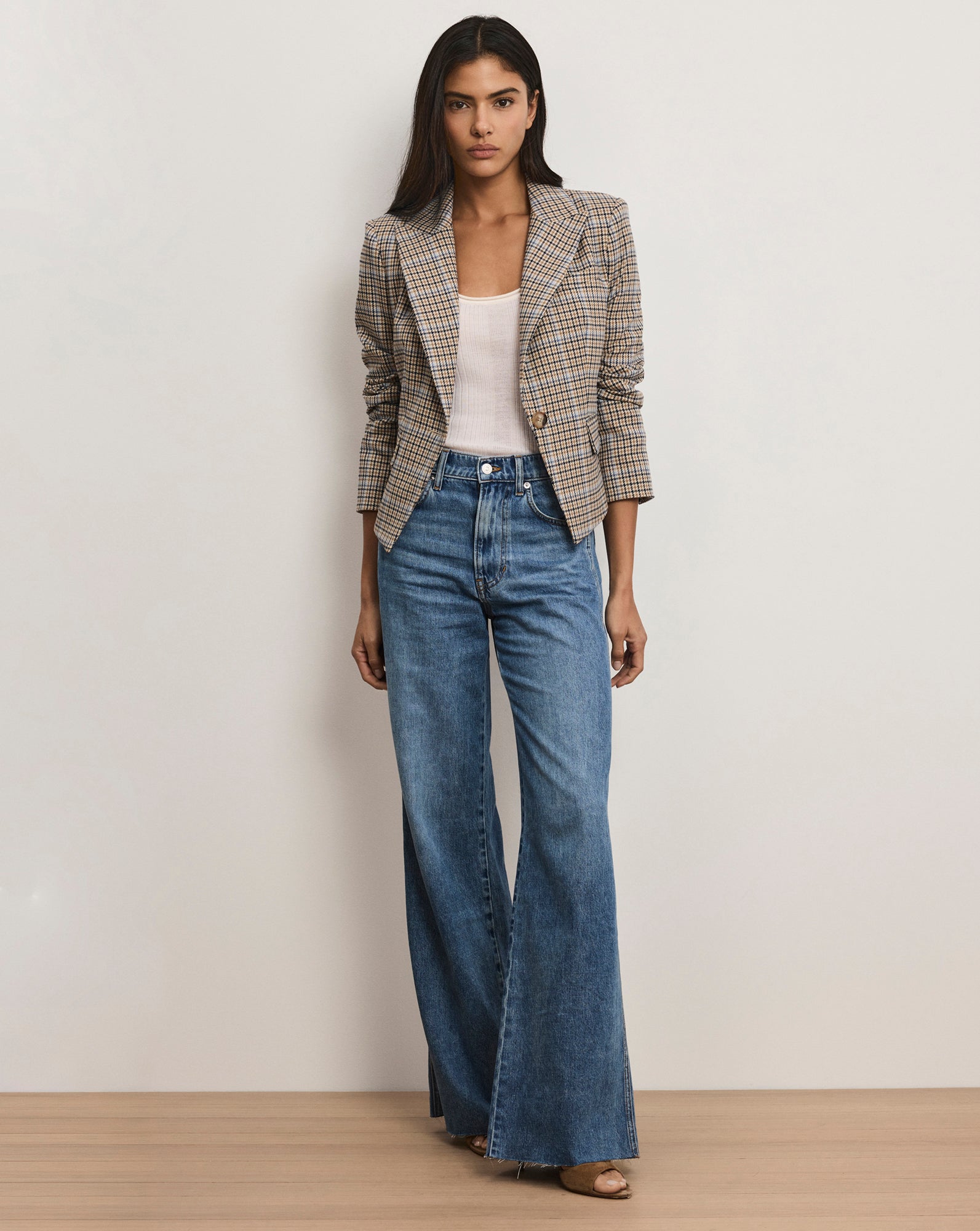 Hosanna Plaid Dickey Jacket in Malt Multi Brown | Veronica Beard