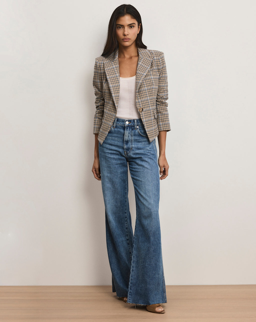 Veronica Beard Hosanna Plaid Dickey Jacket - Malt Multi