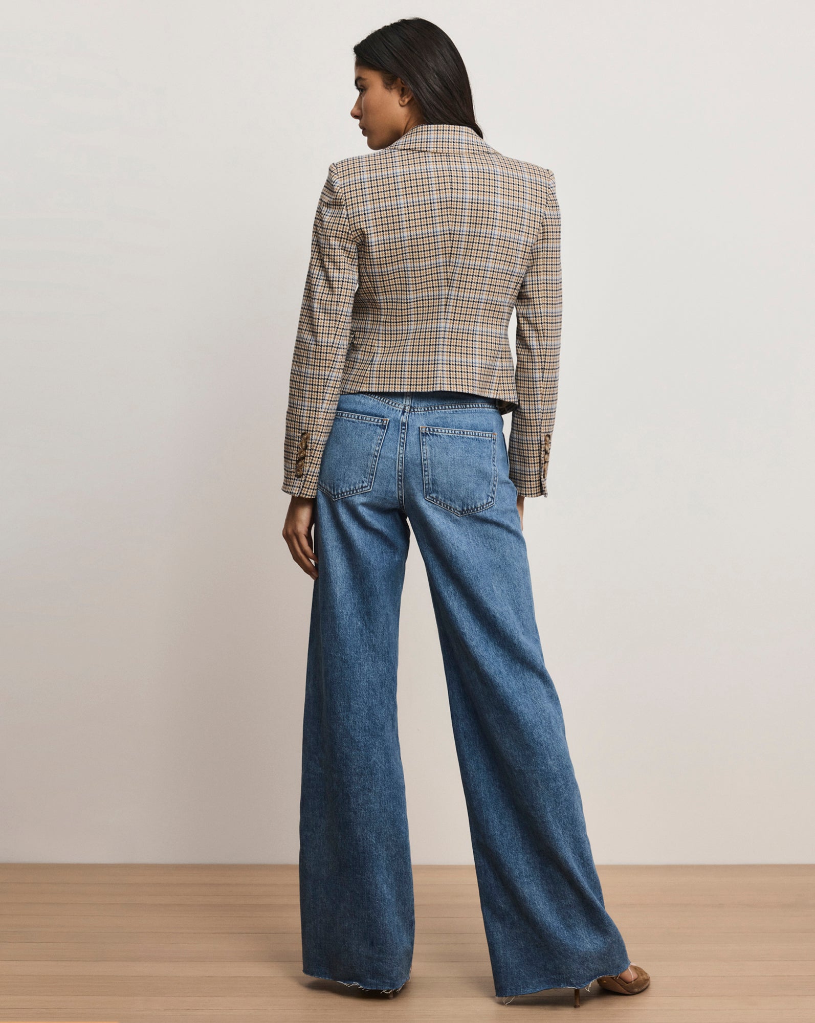 Hosanna Plaid Dickey Jacket in Malt Multi Brown | Veronica Beard