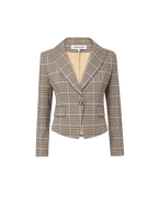 Veronica Beard Hosanna Plaid Dickey Jacket - Malt Multi