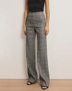 Veronica Beard Jude Linen Wide-Leg Pant - Black Multi