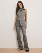 Veronica Beard Jude Linen Wide-Leg Pant - Black Multi