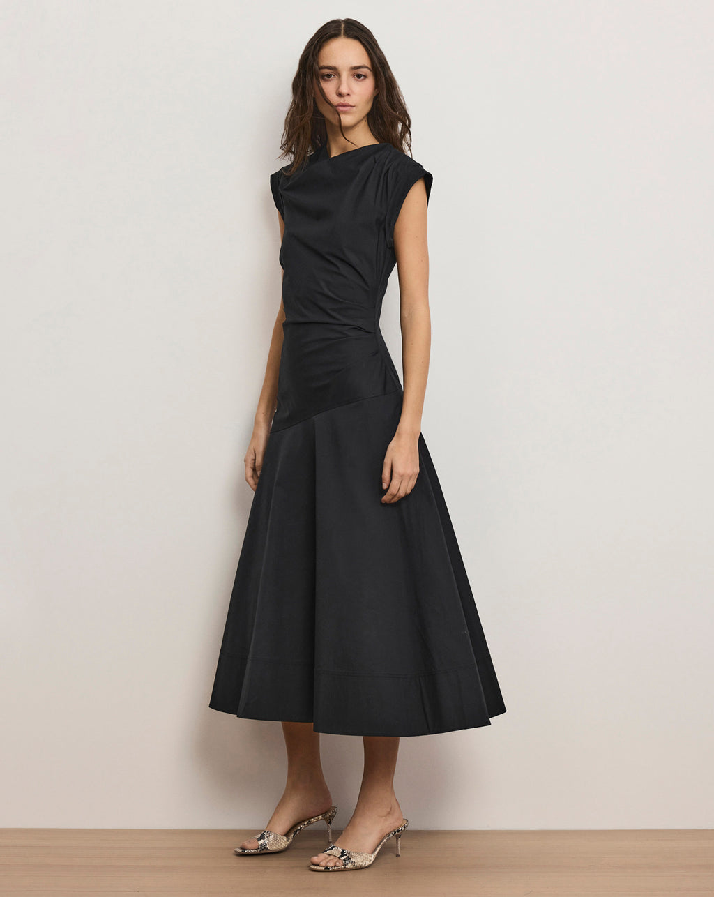 Lisette Cotton Poplin Midi Dress in Black | Veronica Beard Lisette Cotton Poplin Midi Dress in Black | Veronica Beard