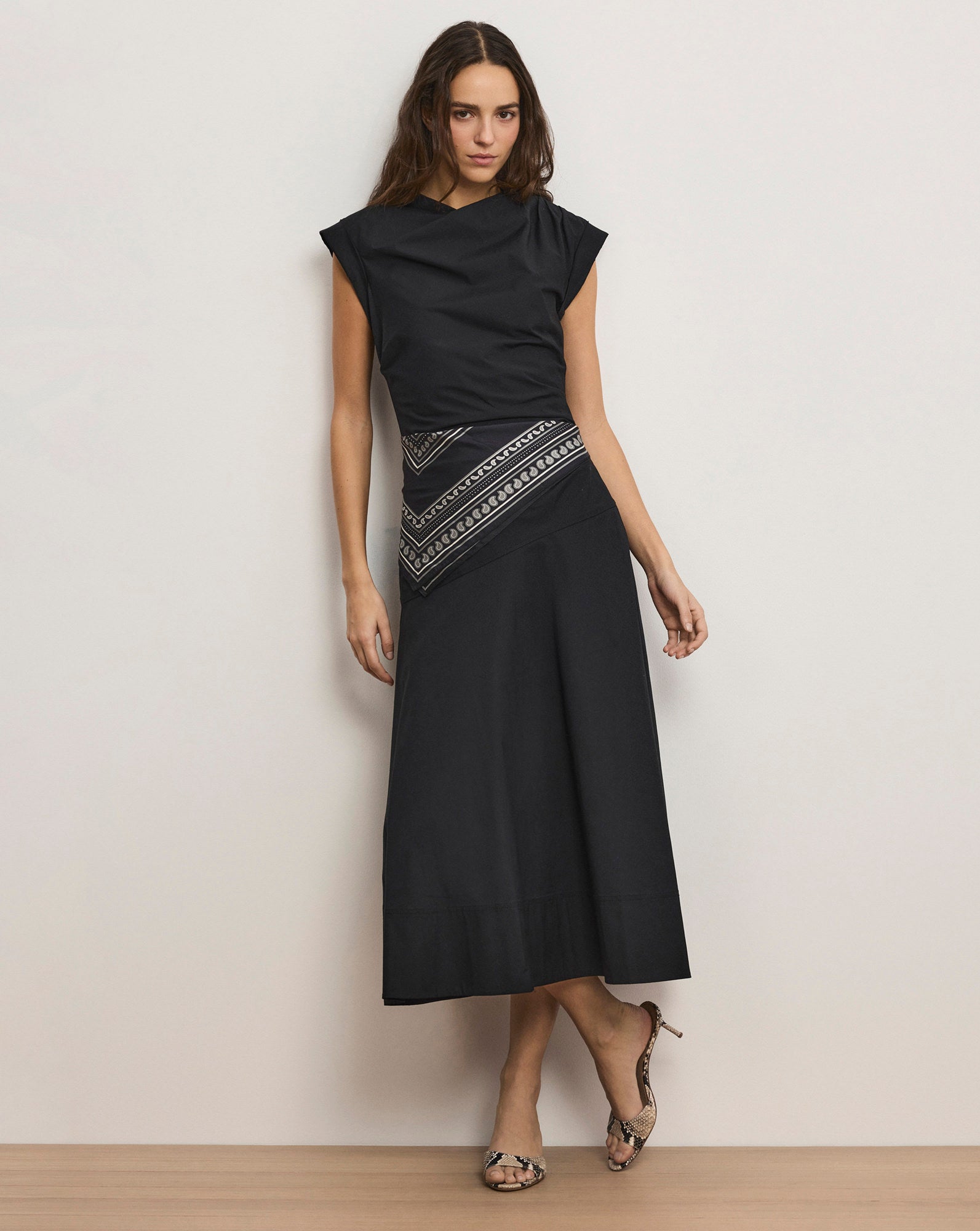 Lisette Cotton Poplin Midi Dress in Black | Veronica Beard Lisette Cotton Poplin Midi Dress in Black | Veronica Beard